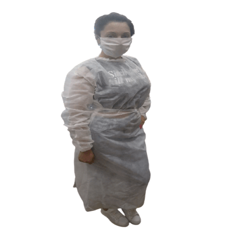 Халат ізоляційний медичний одноразовий, спанбонд, щільність 50 гр/м2